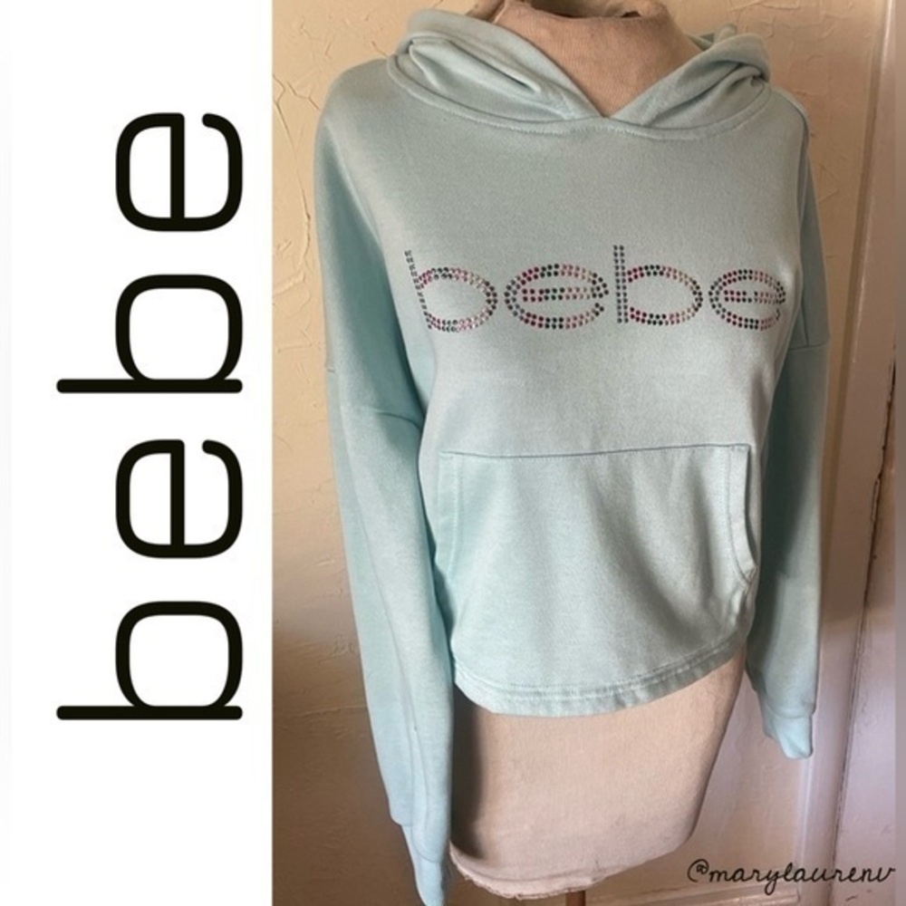 ❤️BEBE Sport Pullover Cropped Hoodie (BEBE Logo) -S-